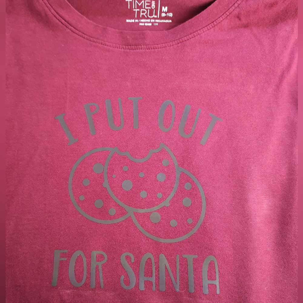 Womens Christmas Shirt I Put Out Cookies For Santa